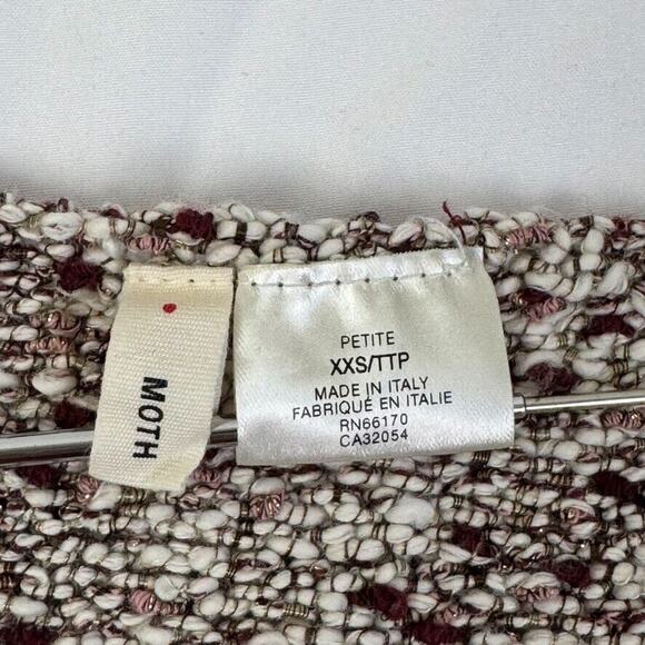 Anthropologie Moth Sleeveless V Neck Sweater Vest P XXS Cotton Boho Classic - Picture 4 of 9